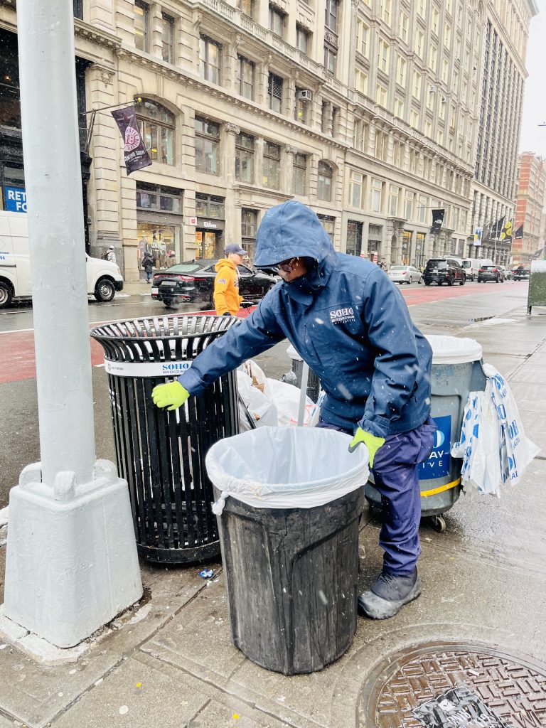Photo of Clean Team on Broadway in the snow