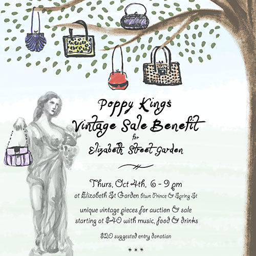 Poppy King's Vintage Sale Benefit for Elizabeth Street Garden