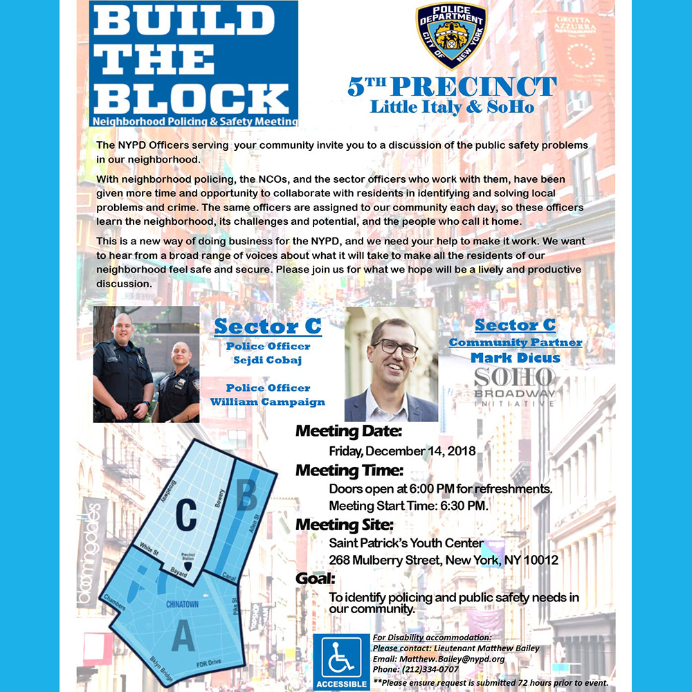 5th Precinct Build the Block flyer