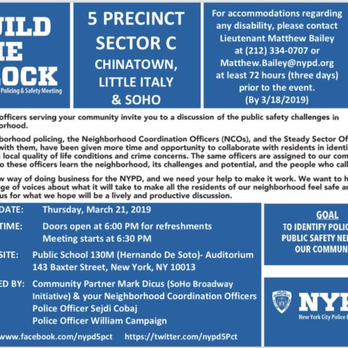 5th Precinct Build the Block Flyer