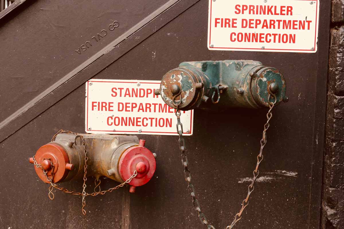 Siamese connection for fire dept.