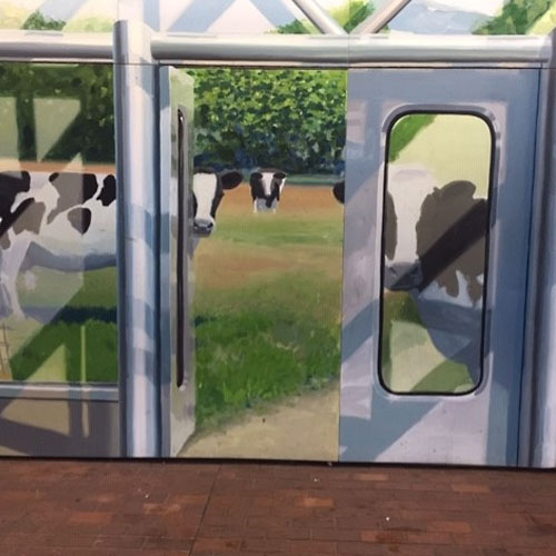 Mural painted by Joel Janowitz, Alewife Cows