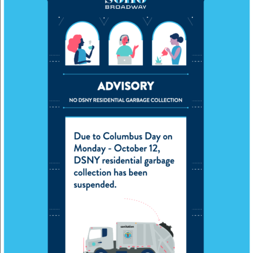 No DSNY Residential Garbage collection on Monday, October 12- Columbus Day