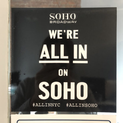 We're All In on SoHo Window Cling