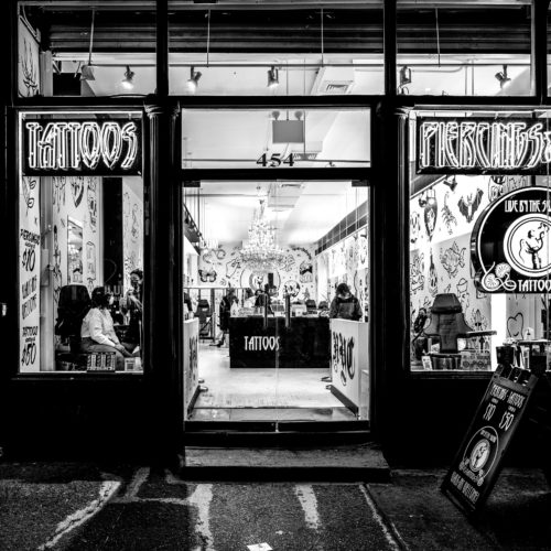 Live By The Sword Tattoos and Piercings Storefront on Broadway