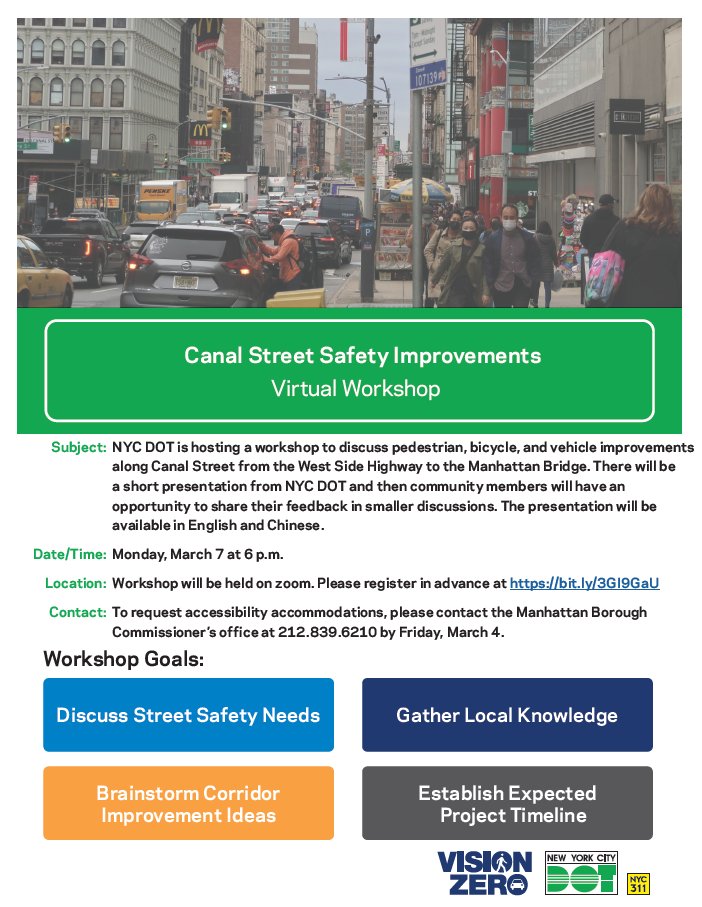 NYC DOT Canal Street Improvements Workshop - English