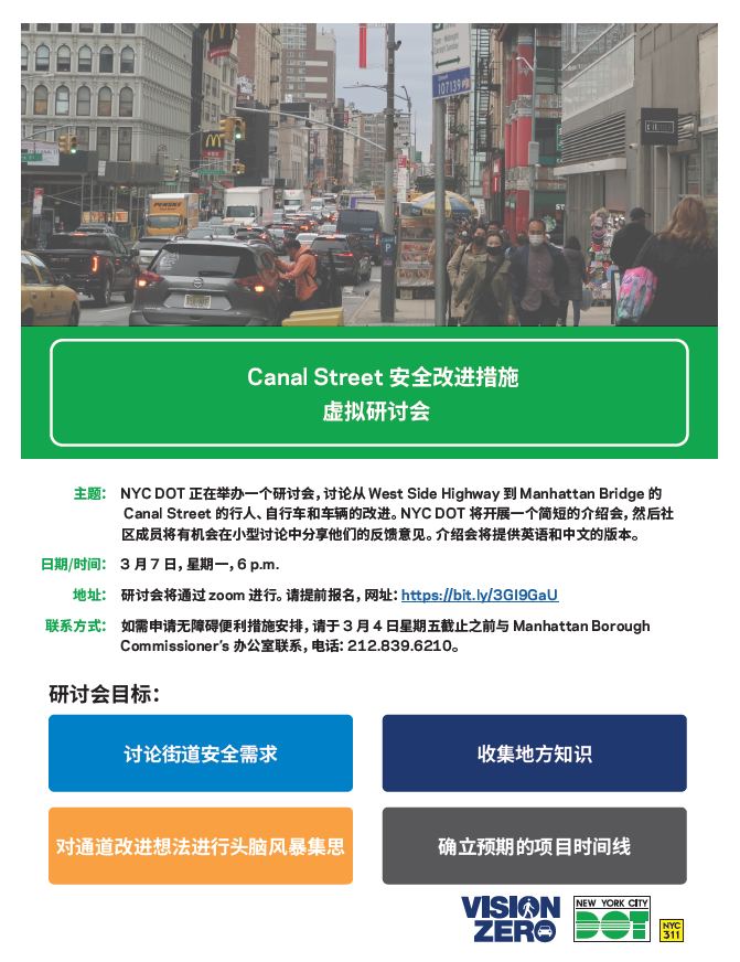 NYC DOT Canal Street Improvements Workshop - Chinese