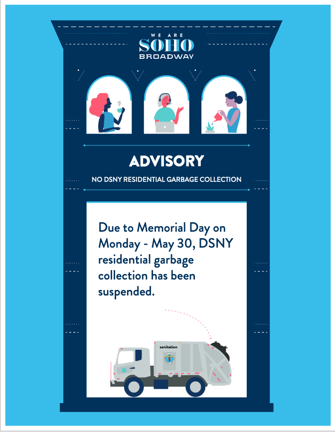No DSNY Garbage Collection on Memorial Day 2022 Poster