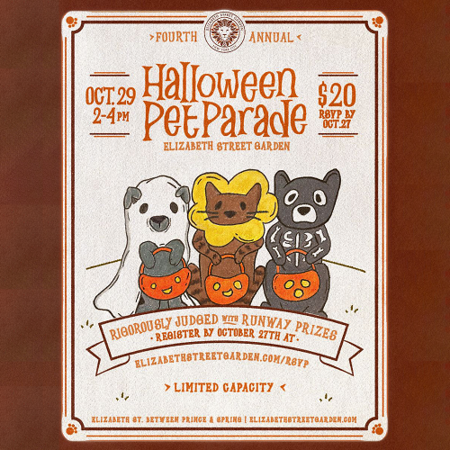 4th Annual Halloween Pet Parade Elizabeth Street Garden 2023