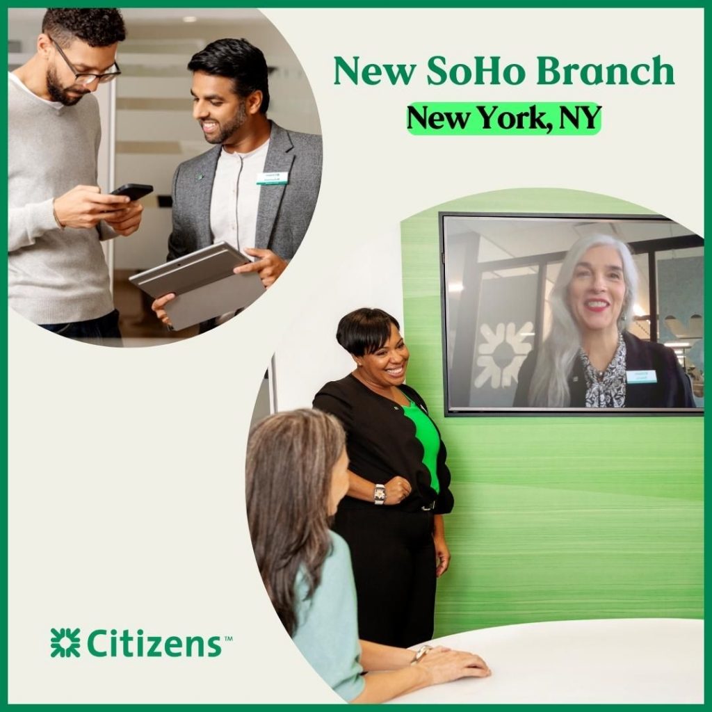 Graphic for new Citizens Bank location in SoHo