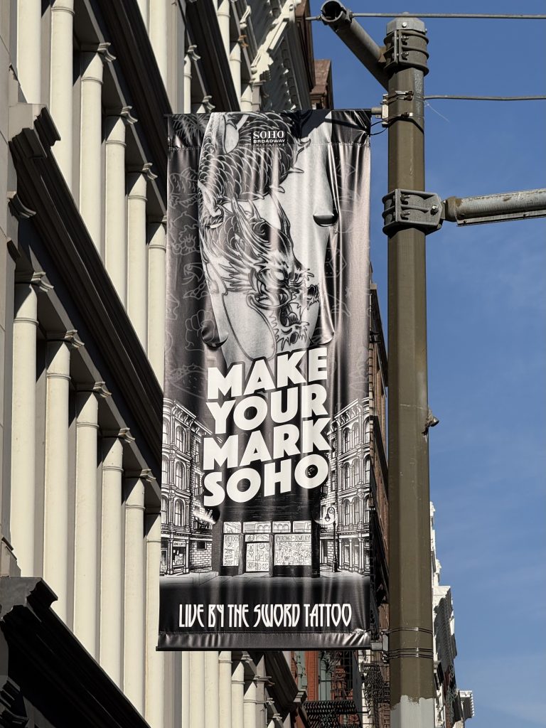 Make Your Mark Live by the Sword - dragon banner