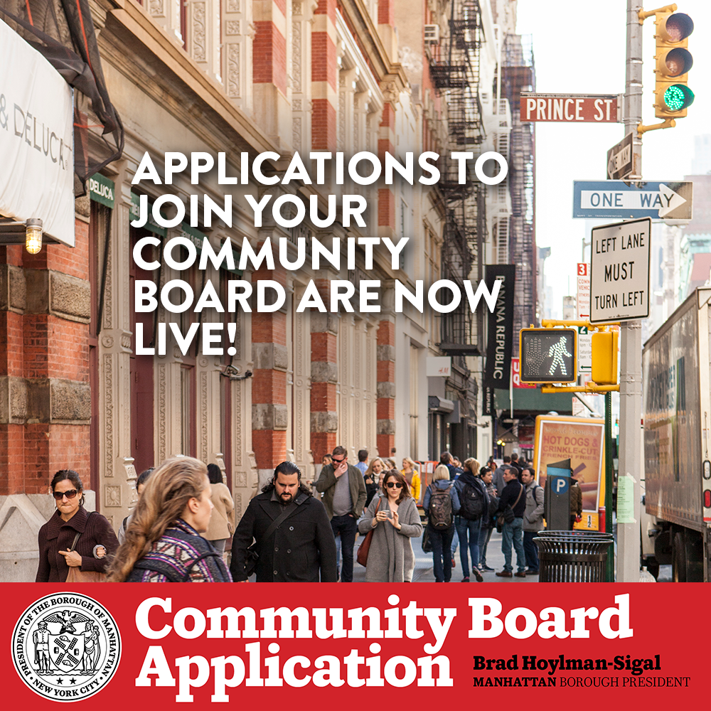 Community Board Application 2026 Brad Hoylman-Sigal Manhattan Borough President
