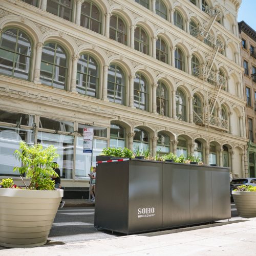 Citibin and planter on Howard Street in SoHo. Credit: Mara Zalite Photography