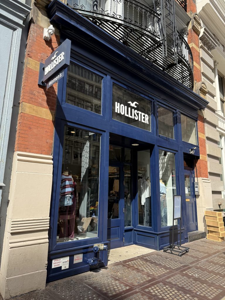 Holister storefront on Broadway in SoHo