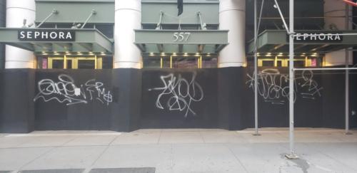 Storefront graffiti– Before